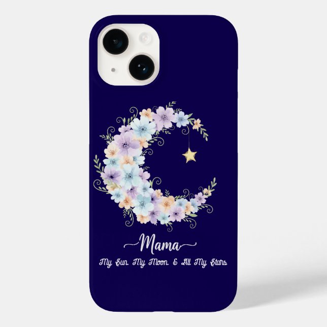 Watercolor Floral Moon Mama Case-Mate iPhone Case (Back)