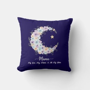 Watercolor Floral Moon Mama Cushion