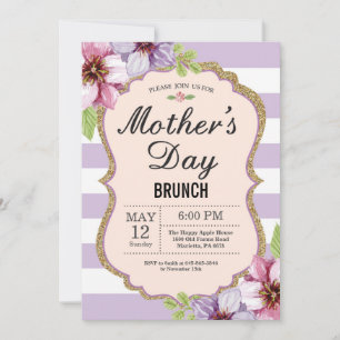 Watercolor Floral Mothers Day Brunch Invitation