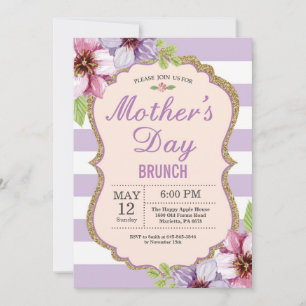 Watercolor Floral Mothers Day Brunch Invitation