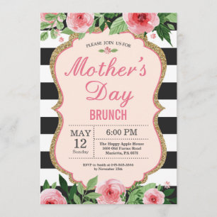 Watercolor Floral Mothers Day Brunch Invitation