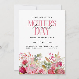 Watercolor Floral Mother's Day Brunch Invitation