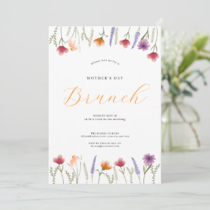 Watercolor Floral Mothers Day Brunch Invitation