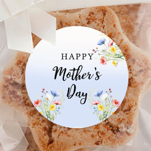 Watercolor Floral Mother's Day Brunch Party Classic Round Sticker