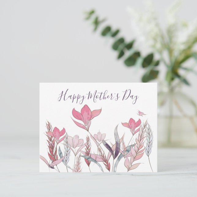 Watercolor Floral Mother's Day Postcard  (Standing Front)