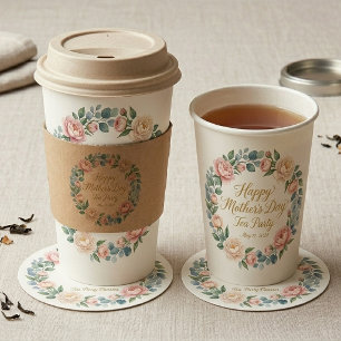 Watercolor Floral Mother's Day Tea Party Paper Cups