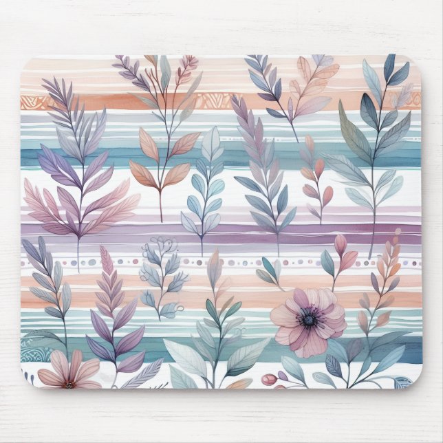 Watercolor Floral Mouse Pad (Front)