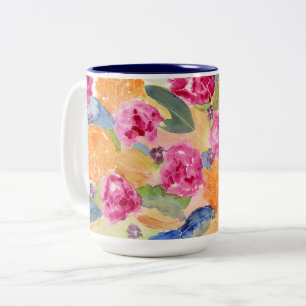 Watercolor floral mug