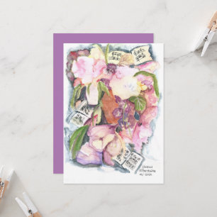 Watercolor floral music agenda invitation