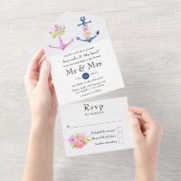 Watercolor Floral Nautical Wedding