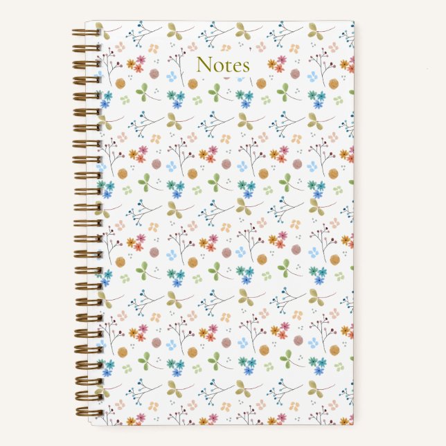 Watercolor Floral  Notebook - Yellow (Front)