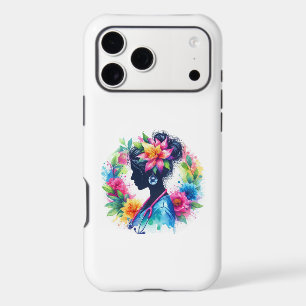 Watercolor Floral Nurse Silhouette - Artistic Nurs