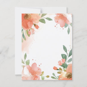Watercolor Floral Pastel Blank Postcard