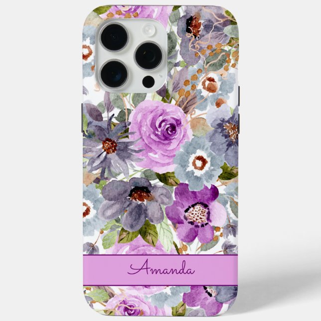 Watercolor Floral Pattern Case-Mate iPhone Case (Back)