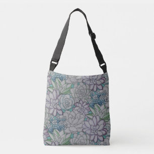 Watercolor Floral Pattern Crossbody Bag