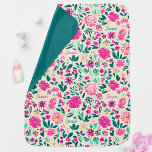 Watercolor Floral Pattern Custom Name Baby Blanket<br><div class="desc">Vintage inspired pattern featuring a watercolor inspired pink floral botanical pattern.  Personalise with baby name.</div>