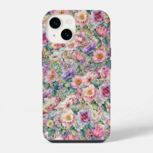 Watercolor Floral Pattern, Floral Background iPhone 14 Case
