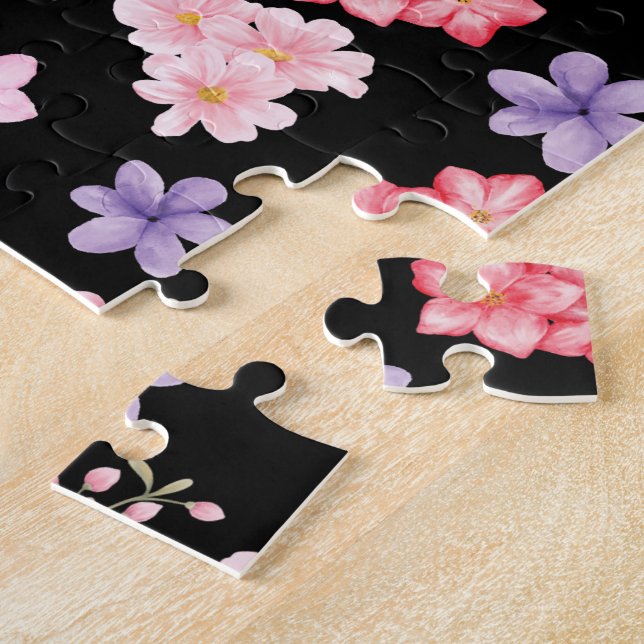 Watercolor Floral Pattern  Jigsaw Puzzle (Side)