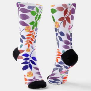 Watercolor Floral Pattern Socks