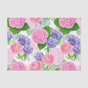 Watercolor floral pattern tissue paper