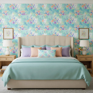 Watercolor floral pattern wallpaper