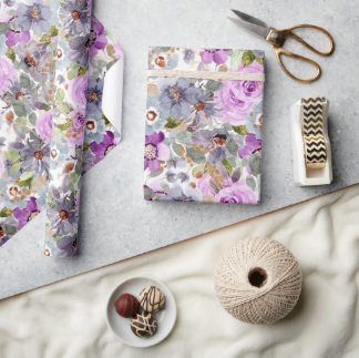 Watercolor Floral Pattern Wrapping Paper