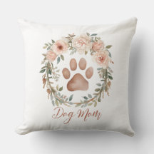 Watercolor Floral Paw Print Dog Mum Home Decor