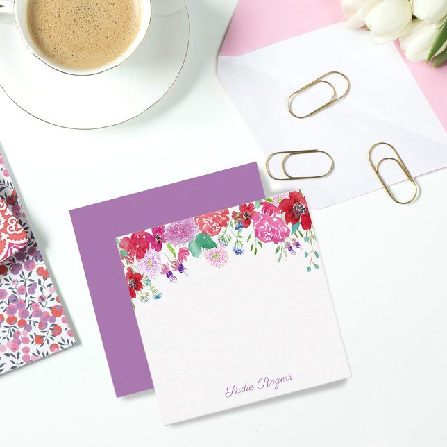 Watercolor Floral Peonies &Hydrangeas Personalise Card (Creator Uploaded)
