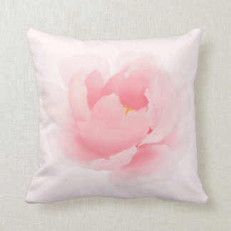 Watercolor Floral Peony Light Pink Pillow