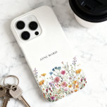 Watercolor Floral Personalised iPhone 16 Pro Case<br><div class="desc">Watercolor Floral Personalised iPhone 16 Pro Case. A stylish and modern design with charming watercolor flowers and lovely typography to add your name. Botanical greenery in a simple and clean design over an "off white" background that is perfect to make a unique gift for your mother. Use the "Personalise" blue...</div>