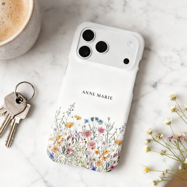 Watercolor Floral Personalised iPhone 17 Pro Max (Add your name and choose iphone model and case type.)
