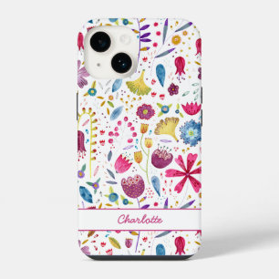 Watercolor Floral Personalised iPhone 14 Case