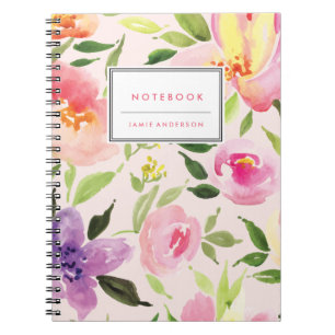 Watercolor Floral Personalised Notebook