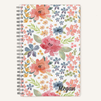 Watercolor Floral Personalised Notebook 