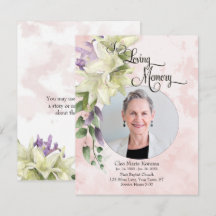 Watercolor Floral Personalised Photo Sympathy
