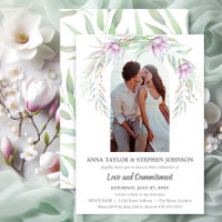 Watercolor Floral & Photo Commitment Ceremony