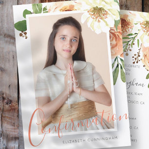 Watercolor Floral Photo Confirmation Invitation