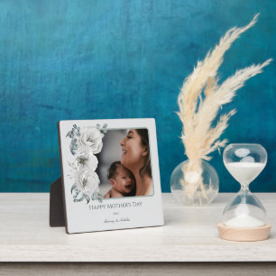 Watercolor Floral Photo Mother's Day Plaque