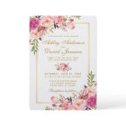 Watercolor Floral Pink Blush Gold Wedding