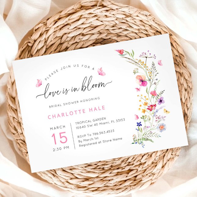 Watercolor Floral Pink Bridal Shower Invitation (Creator Uploaded)