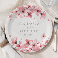 Watercolor Floral Pink Cherry Blossom