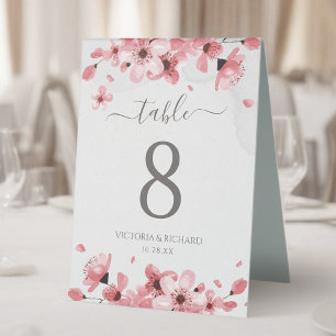Watercolor Floral Pink Cherry Blossom Wedding