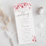Watercolor Floral Pink Cherry Blossom Wedding Program<br><div class="desc">This wedding program card features a beautiful watercolor design of pink cherry blossoms. It's a perfect way to add a touch of elegance and springtime feel to your wedding ceremony. The card can be customised with the names of the couple, the date of the wedding, and the order of events....</div>