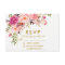 Watercolor Floral Pink Gold RSVP Wedding