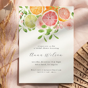 Watercolor Floral Pink Green Bridal Shower  Invitation
