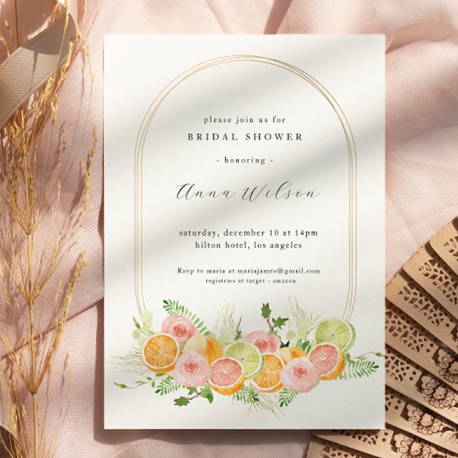 Watercolor Floral Pink Green Bridal Shower  Invitation (Creator Uploaded)