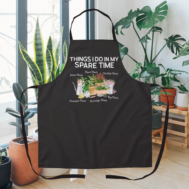 Watercolor Floral Plant Funny Quote Gardening Apron (In situ)