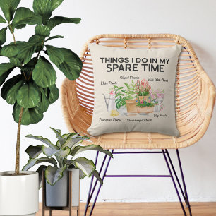 Watercolor Floral Plant Funny Quote Gardening Cushion