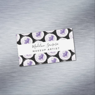 Watercolor Floral Poppies Beauty Makeup Nails Magnetic Business Card