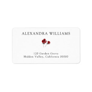 Watercolor Floral Poppy Return Address Labels